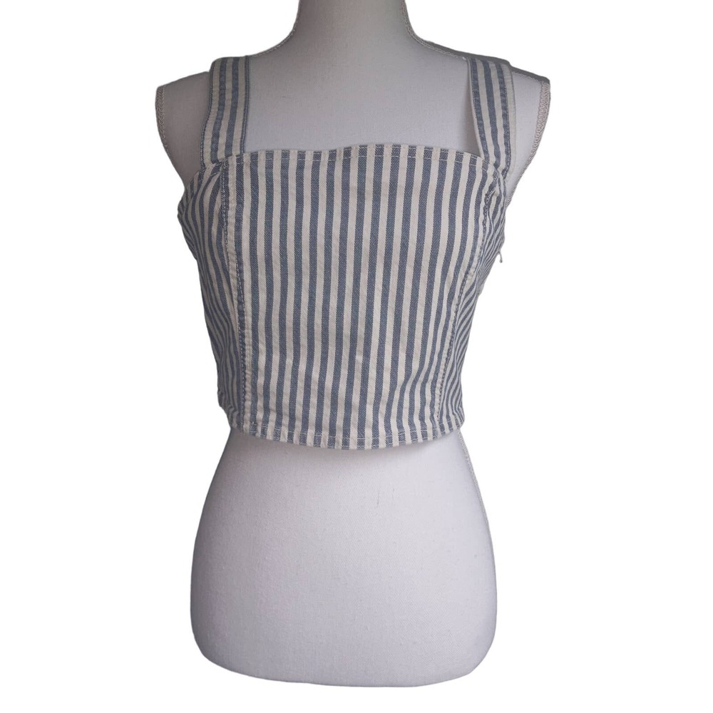 Zara Striped Denim crop top - size L